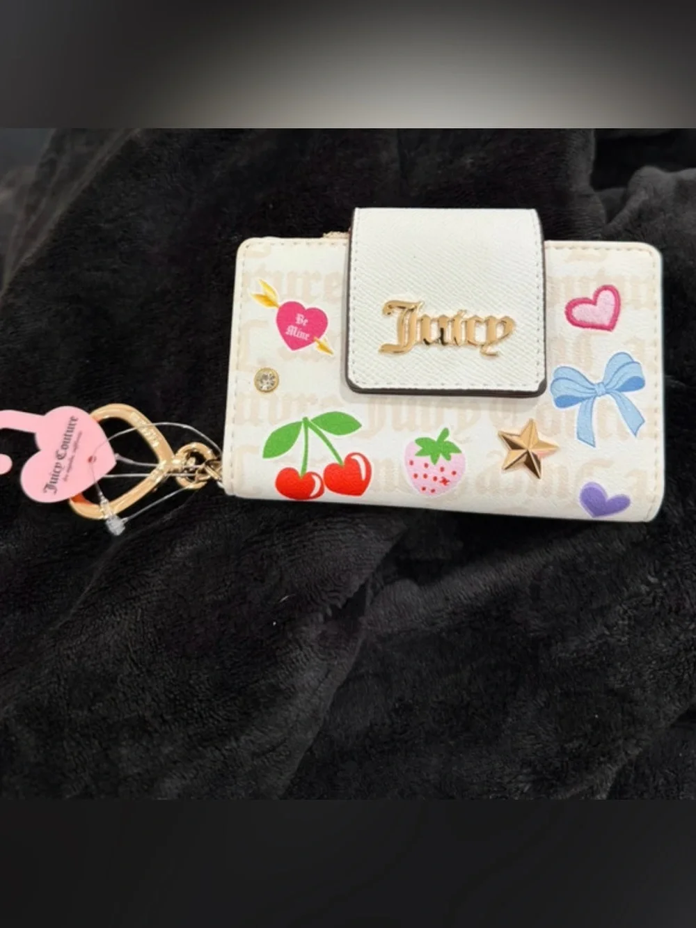 Juicy Couture White Cherry & Strawberry Key Card Holder